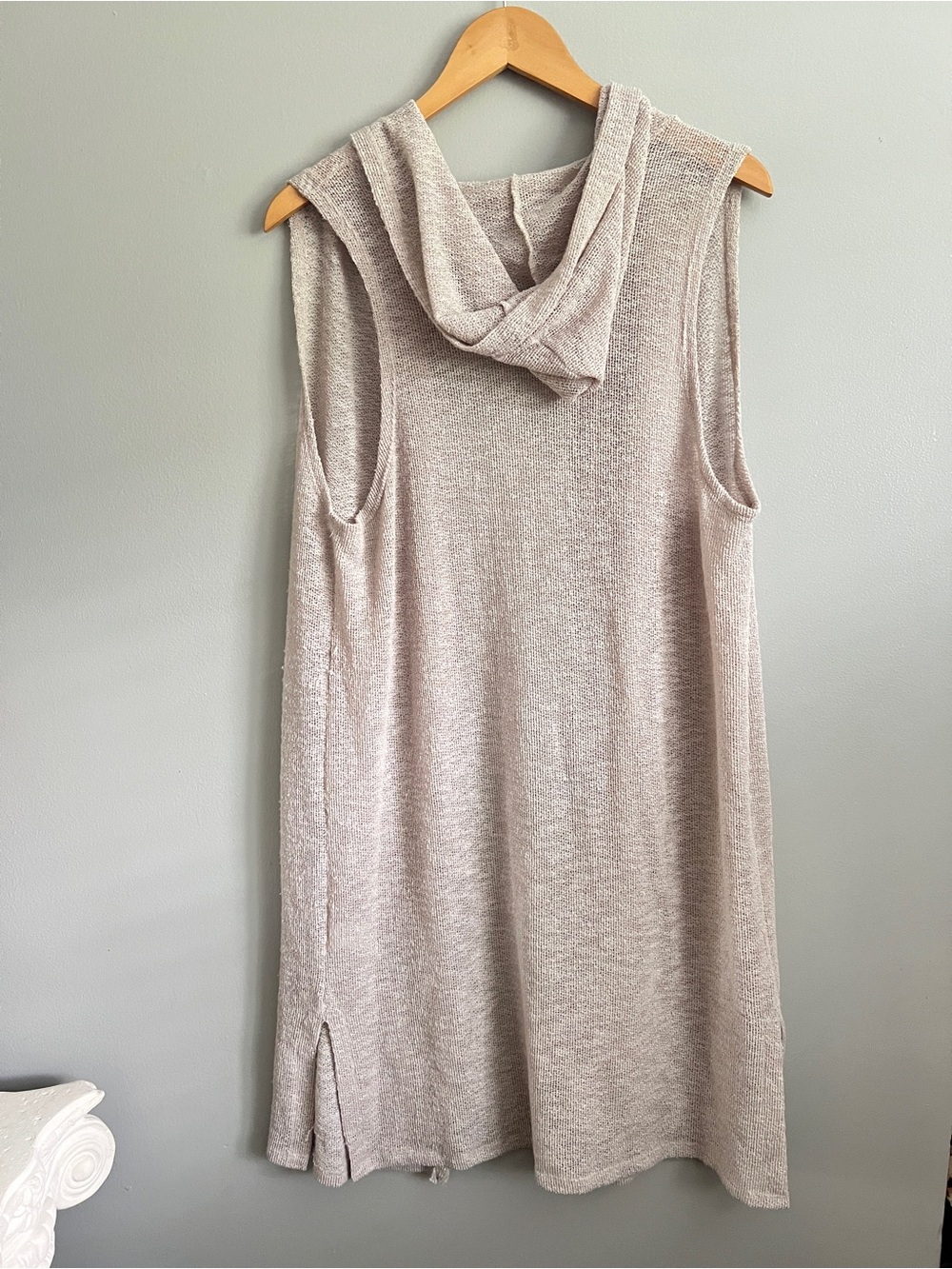 Sunday in Brooklyn Hooded Sleeveless Tunic/ Swim Coverup in Taupe